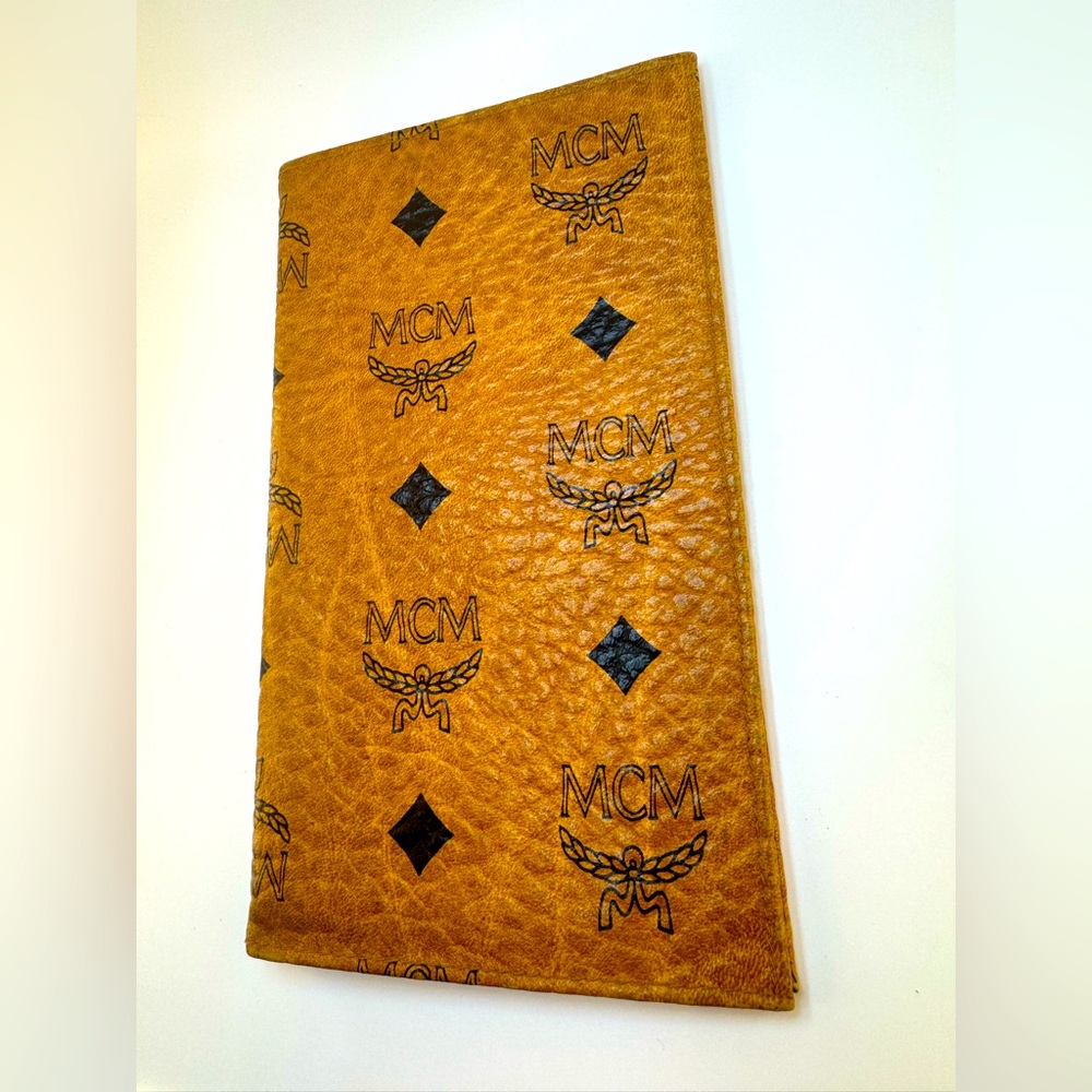 MCM Long Wallet Passport Holder Cognac Visetos Germany Authentic Vintage MCM - Picture 2 of 14